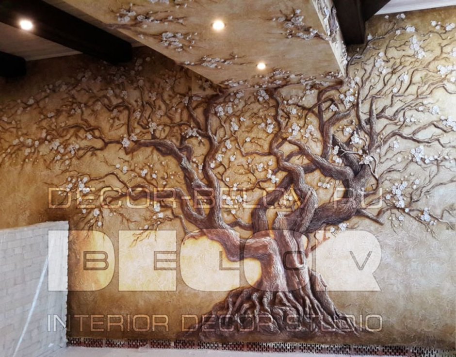 Барельеф дерево Сакуры