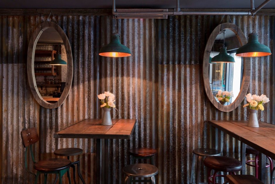 Гофрированный металл в интерьере