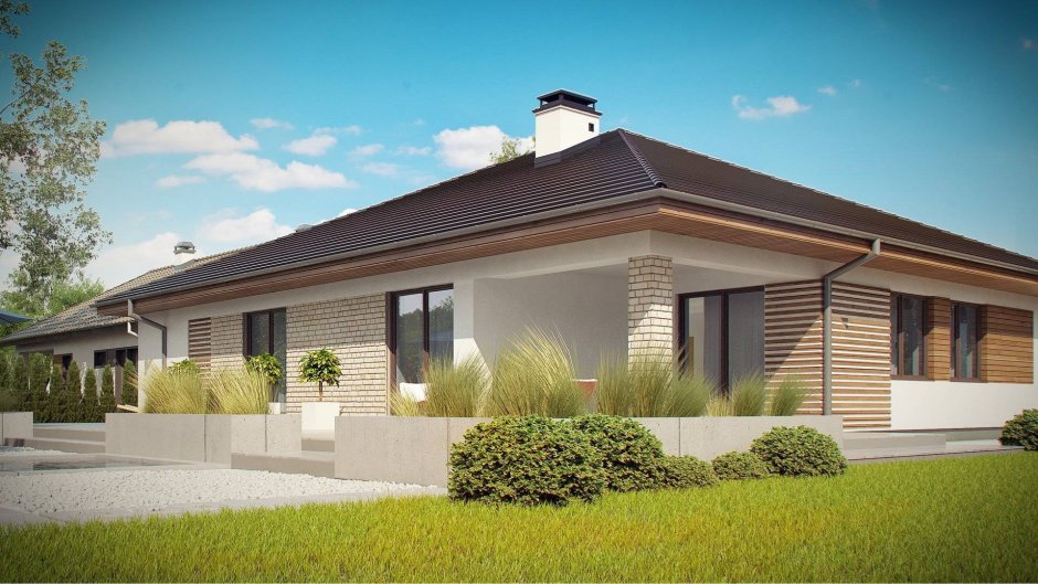 Z500 проекты одноэтажных домов с террасой