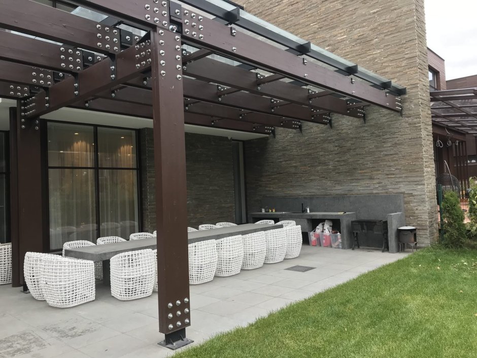 Пергола в стиле лофт