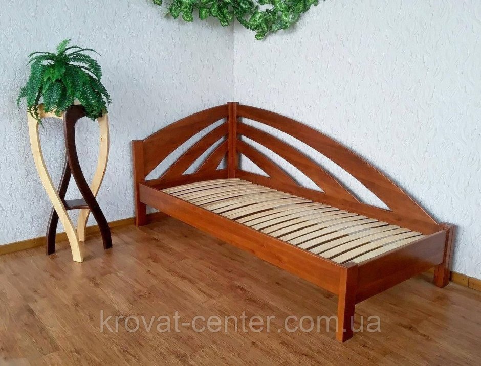 Кровати односпальные угловые из массива дерева