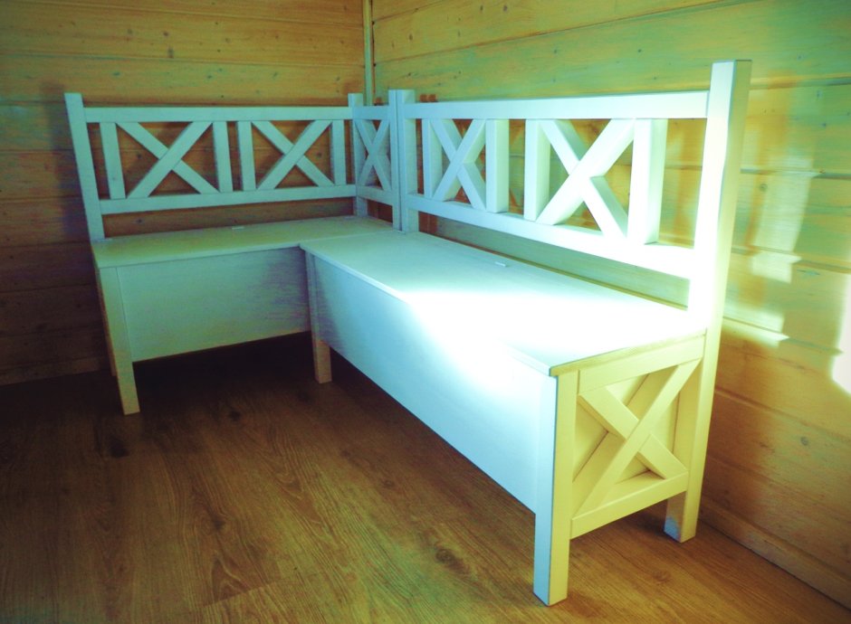 Угловая скамейка из доски 200 50