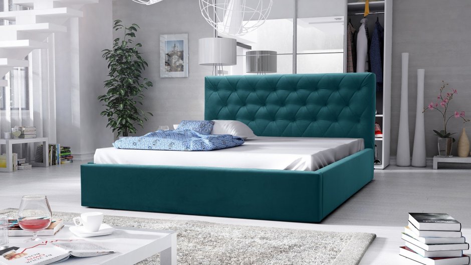 Кровать с пуговицами