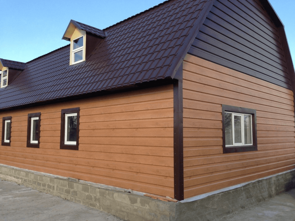 Обшивка дома профнастилом