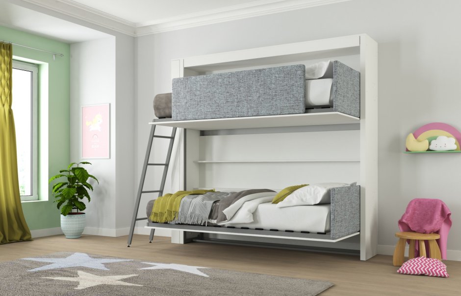 Икеа двухъярусные металлические кровати с диваном