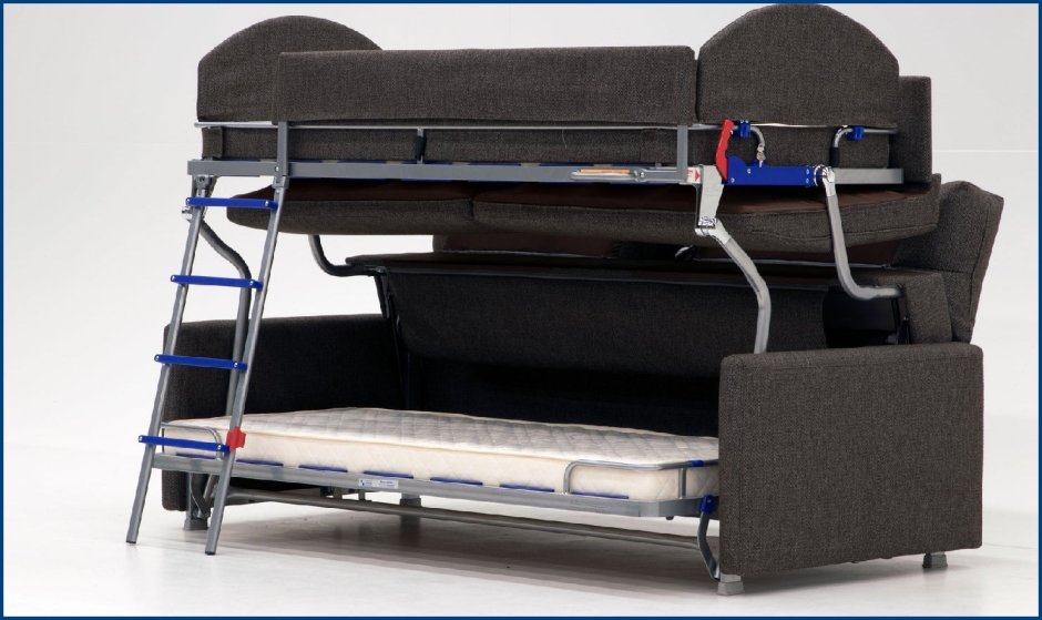 Двухъярусная кровать с раскладным диваном Мадлен 2