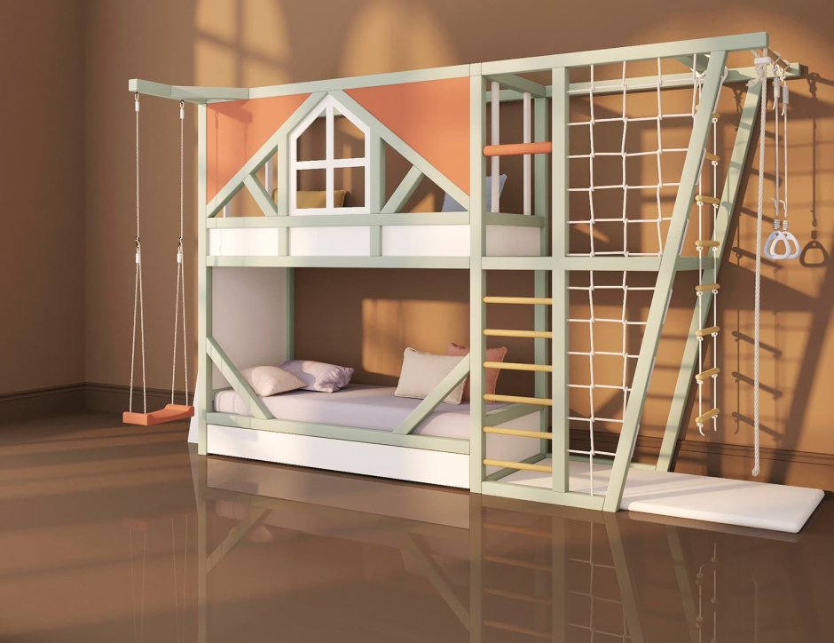 Кровать двухъярусная с лестницей (секция 2, 3) ева-1
