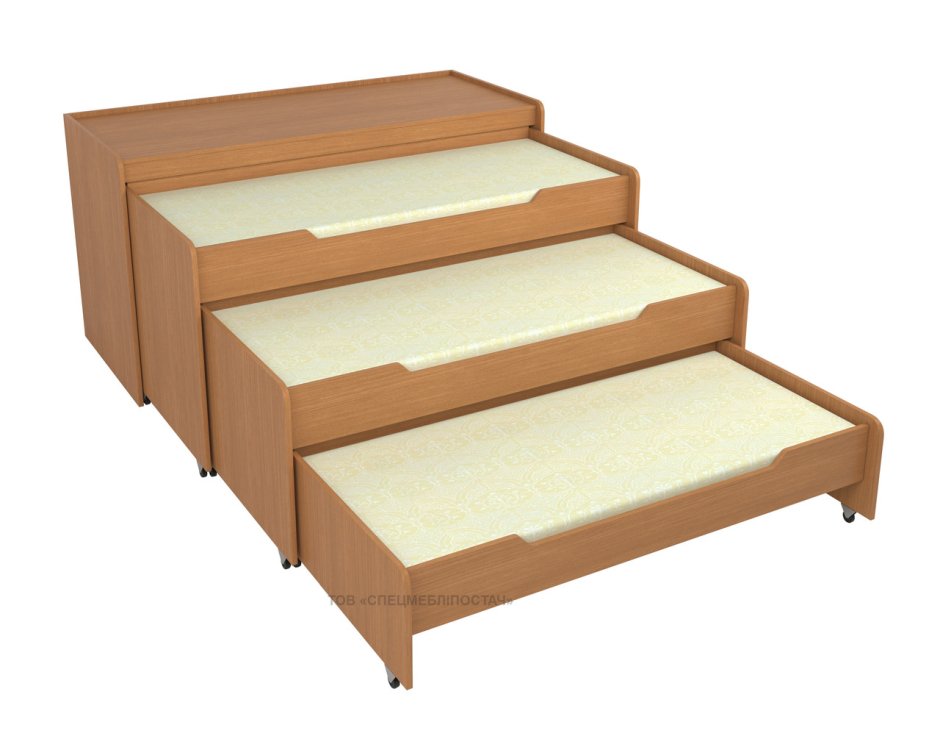 Кровать трехъярусная выкатная для детского сада