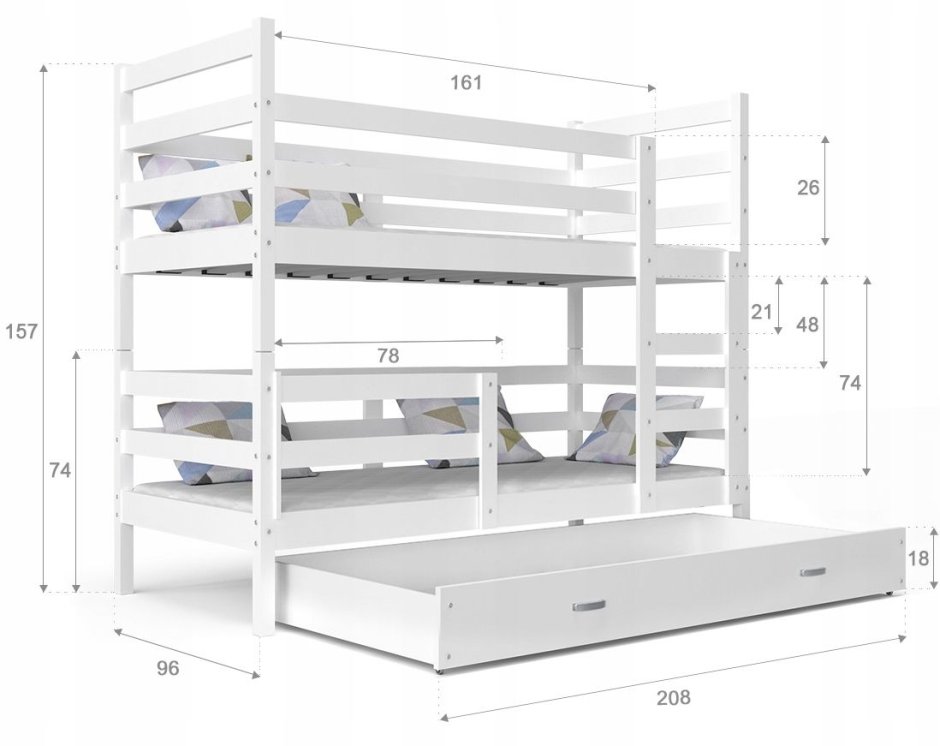 Трехъярусная кровать для детей