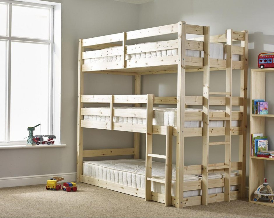 Кровать трехъярусная выкатная Омега