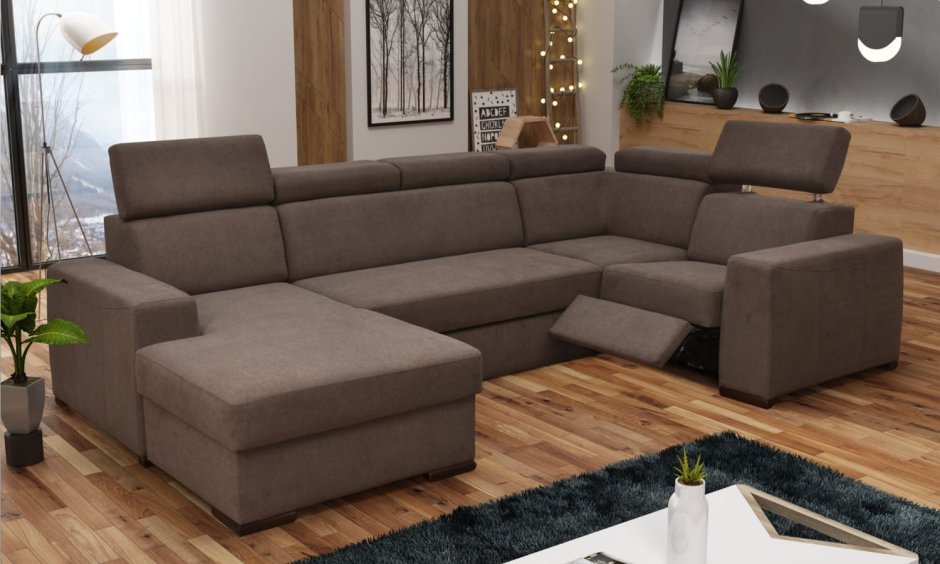Угловой диван с регулируемыми подголовниками