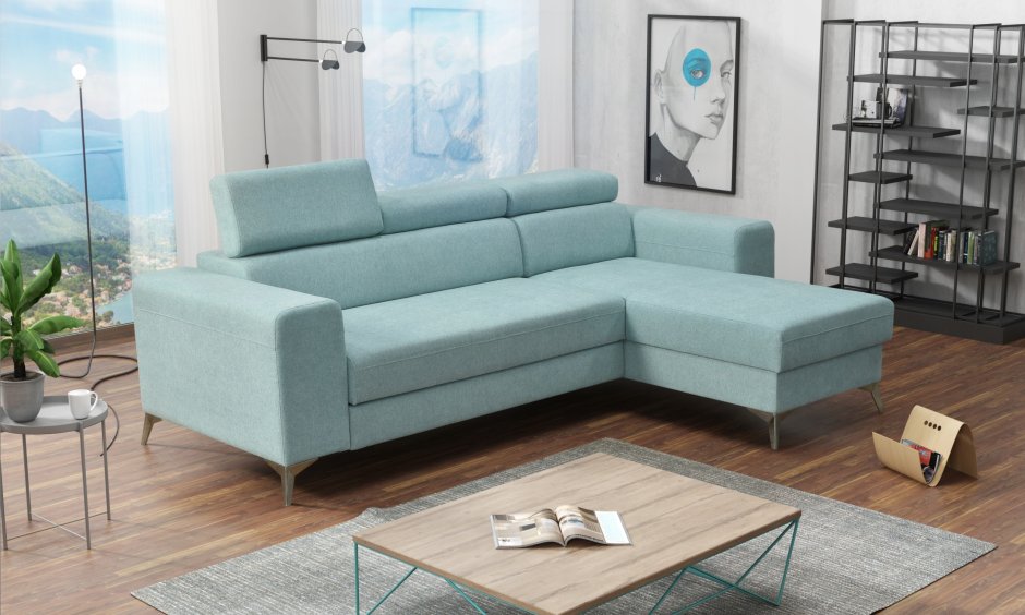 Угловой диван с подголовниками