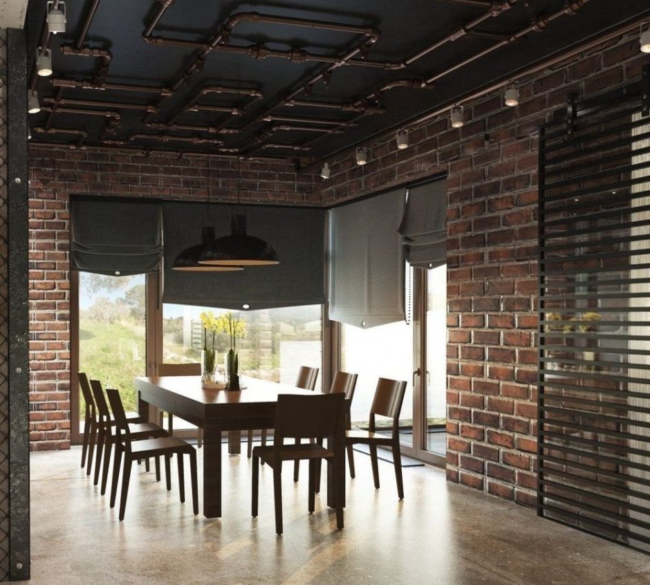 Потолок в беседке в стиле лофт