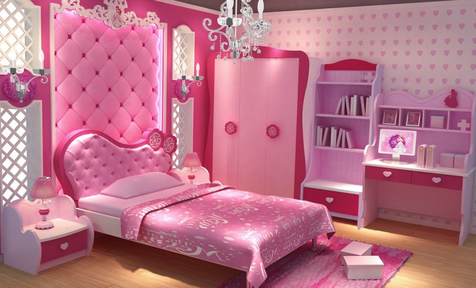 Розовая комната для девочки 10 лет