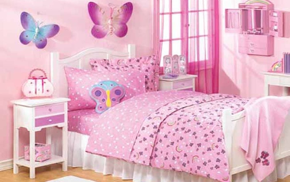 Розовая комната для девочки 10 лет
