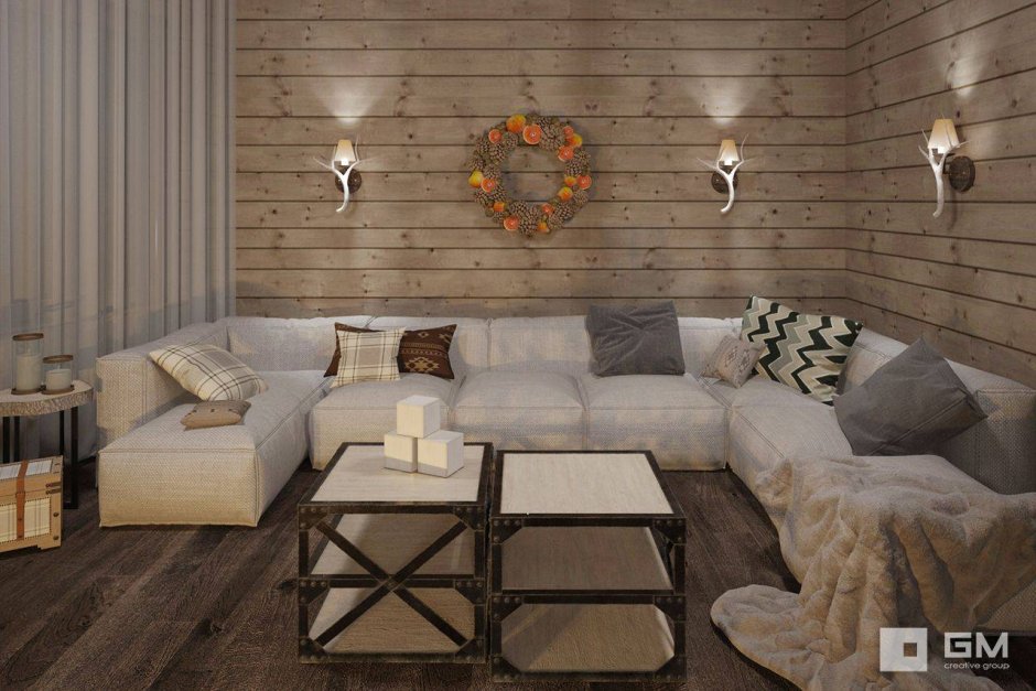 Диван из паллет в интерьере