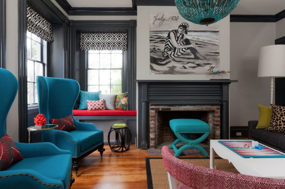 АРТДЕКО стиль интерьер бирюза