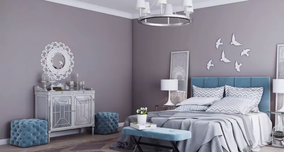 Серо-лавандовый цвет в интерьере