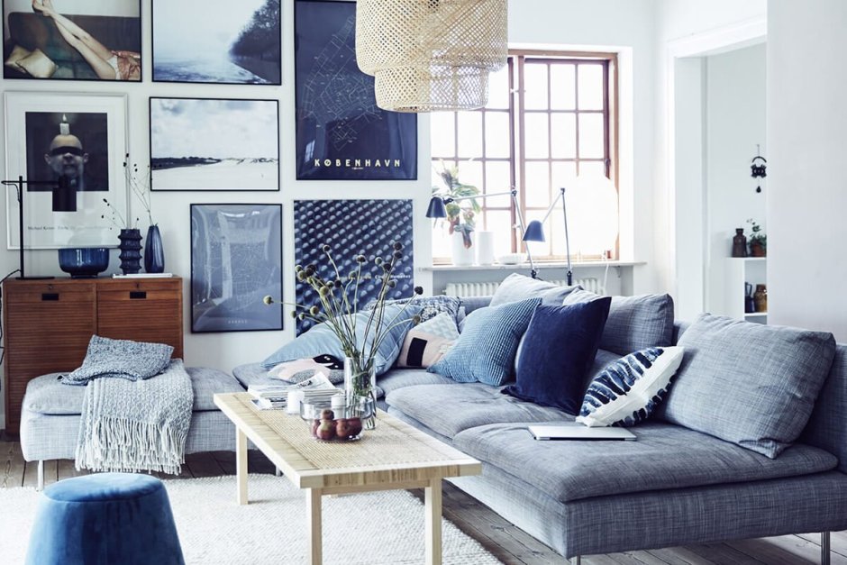 Интерьеры с синим цветом икеа