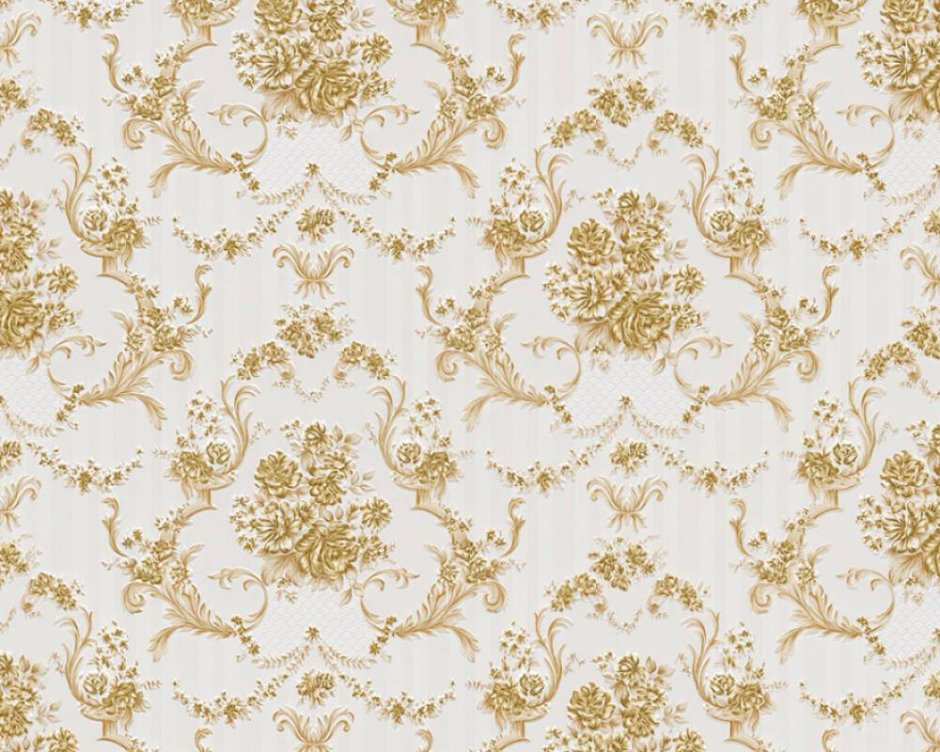 Обои для стен белые с золотым рисунком