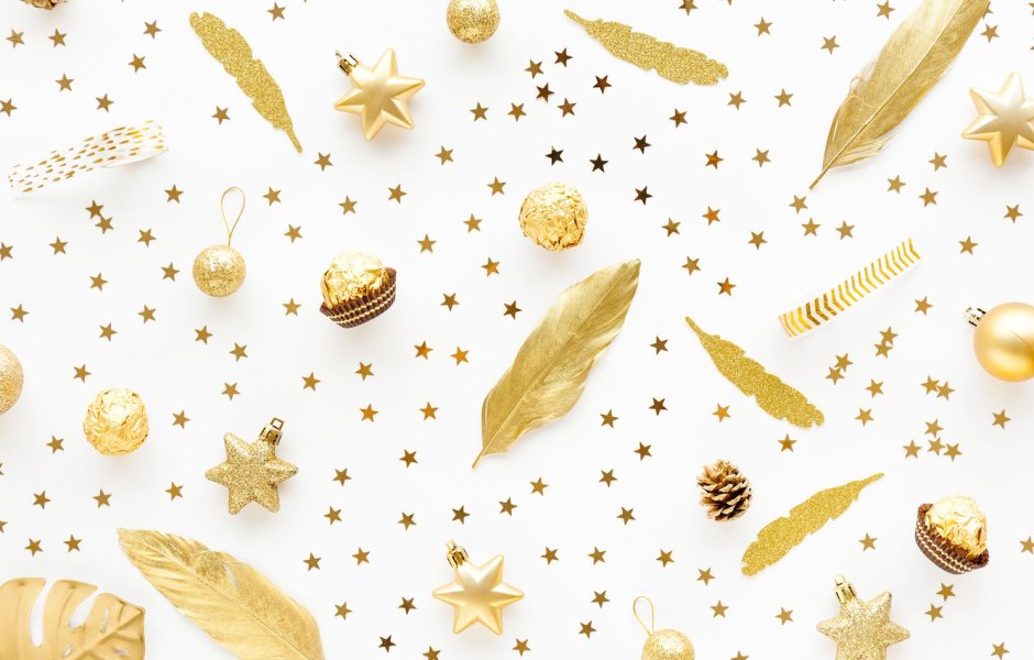 Золотой новогодний фон для фотошопа