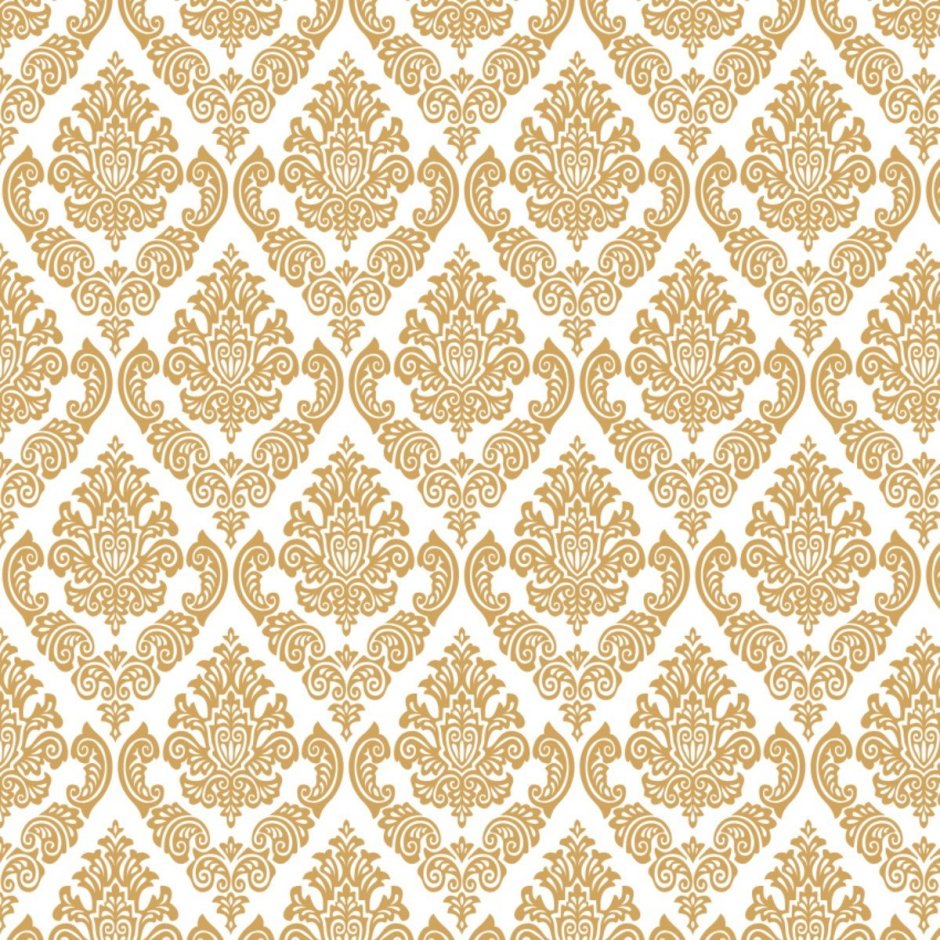 Обои белые с золотом