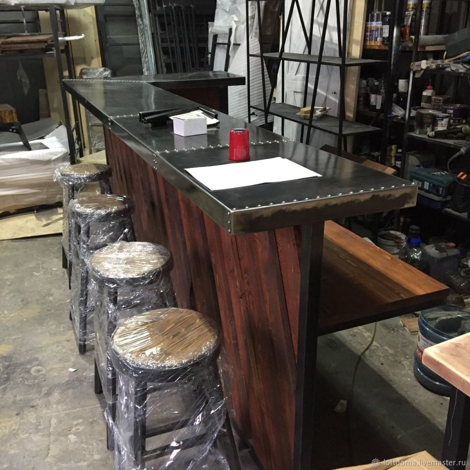 Барные стойки лофт дерево металл