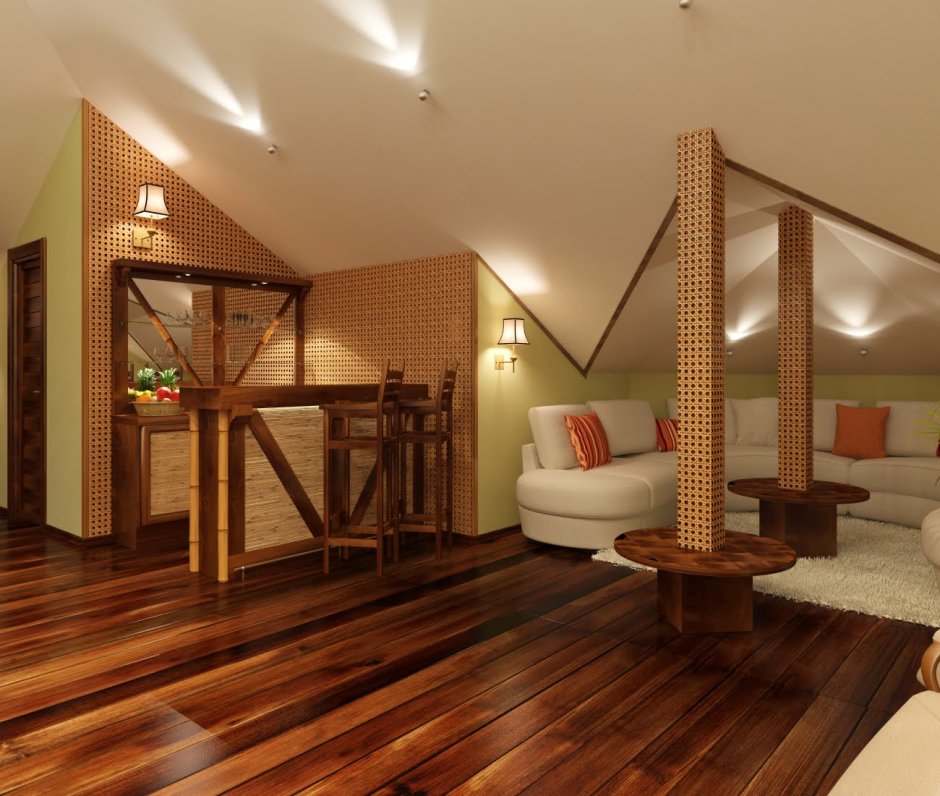 Отделка мансарды