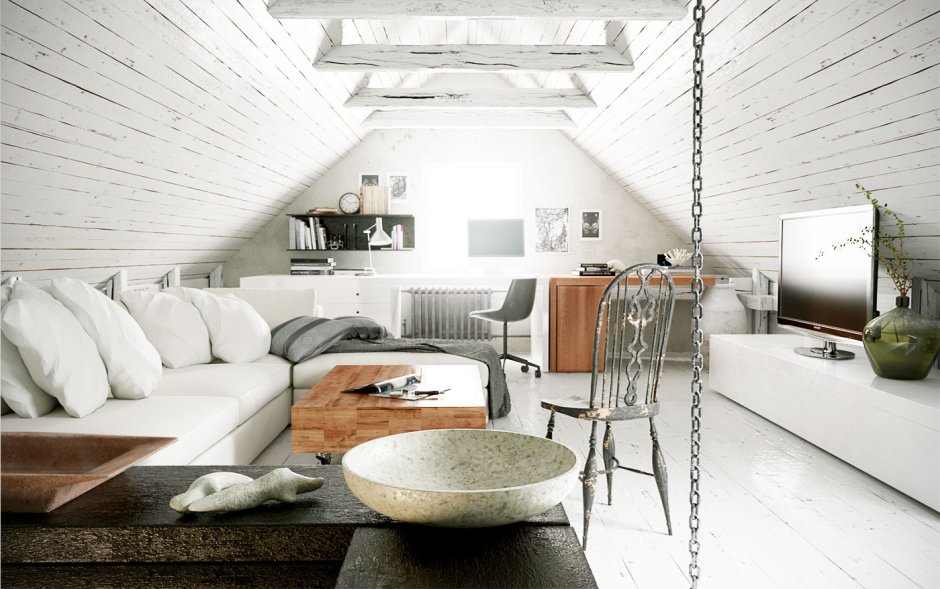 Мансарда в скандинавском стиле