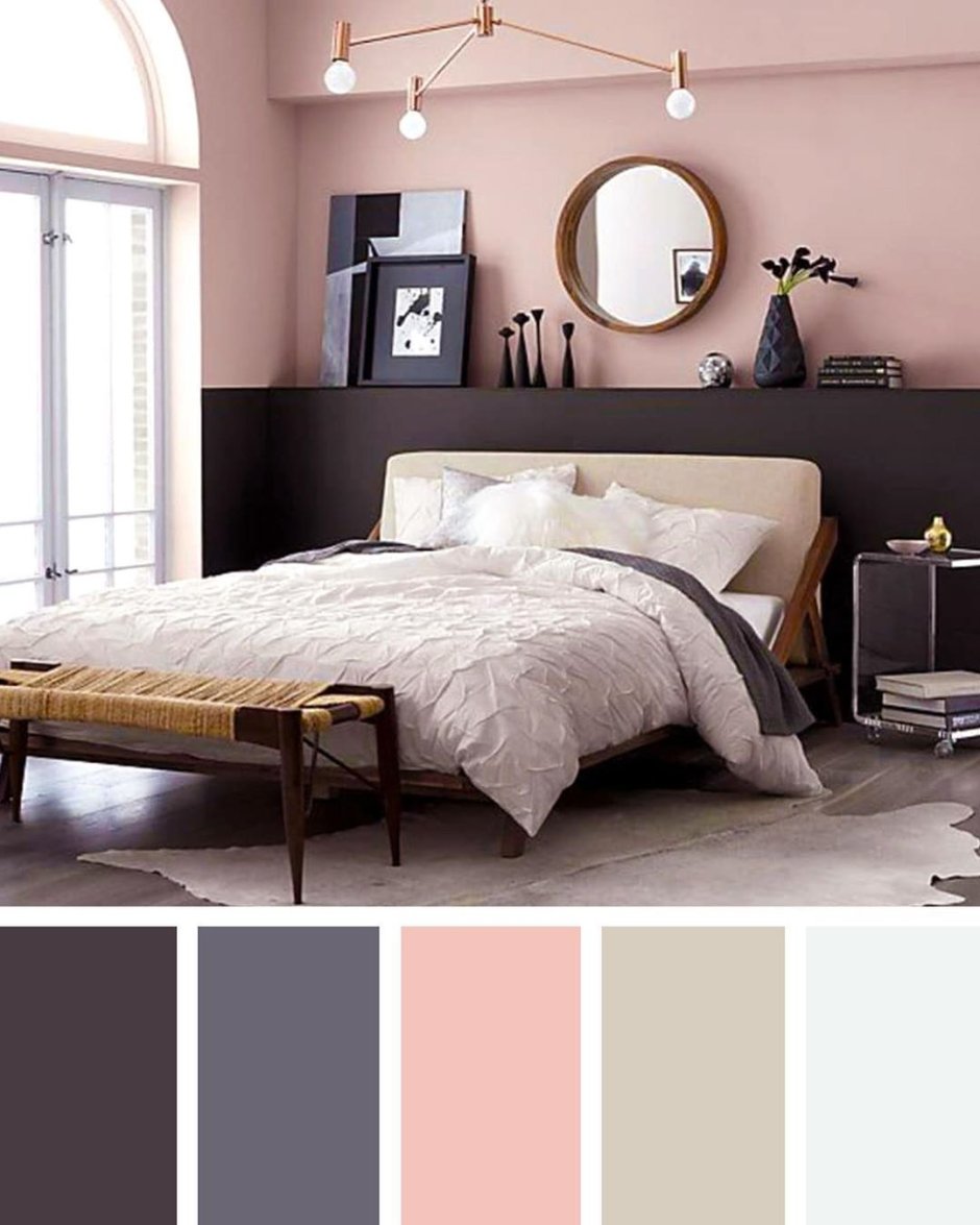 Сочетание цветов в интерьере пудровый
