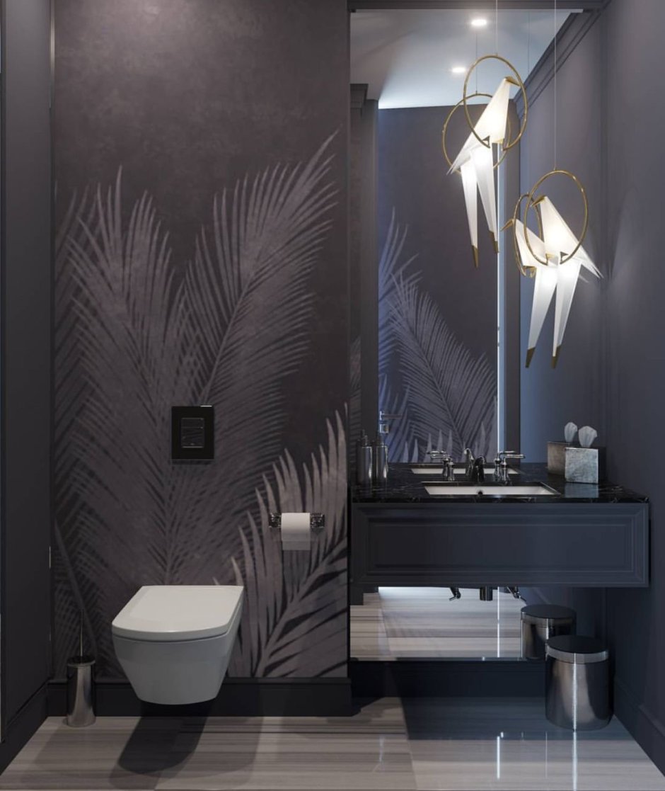 Декоративная штукатурка в туалетной комнате