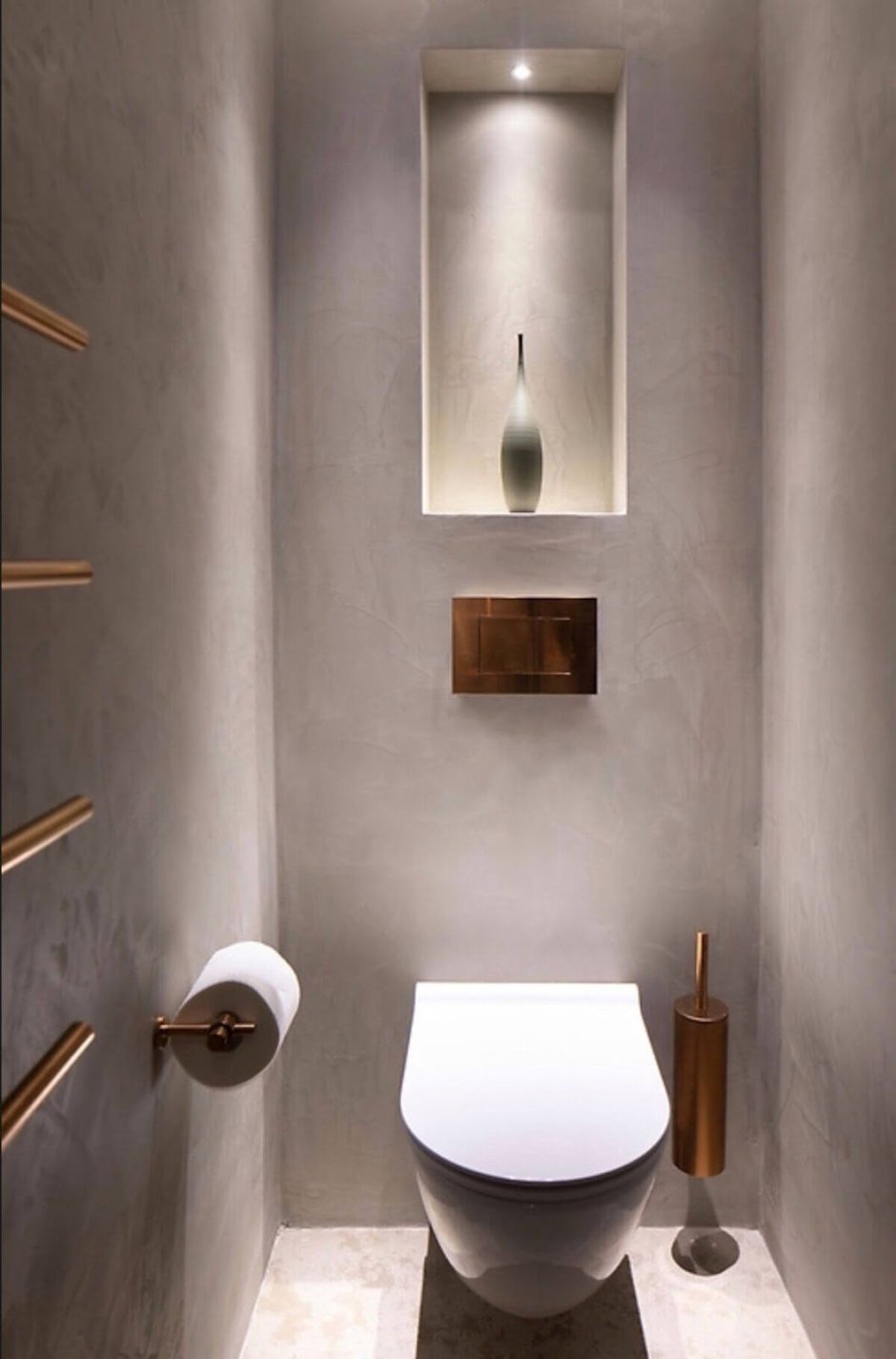 Декоративная штукатурка в туалетной комнате