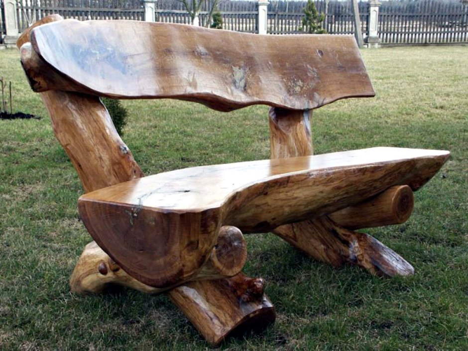 Садовая мебель из бревна
