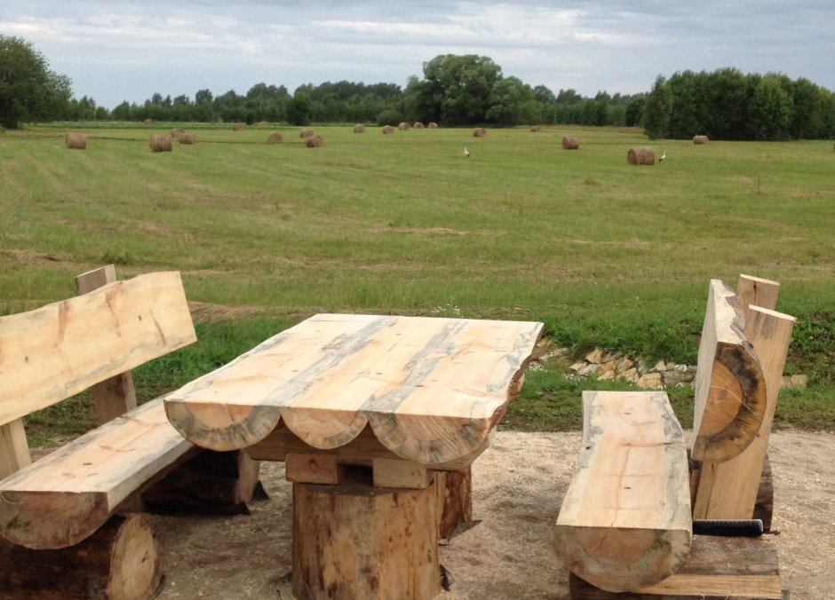 Стол из бревна