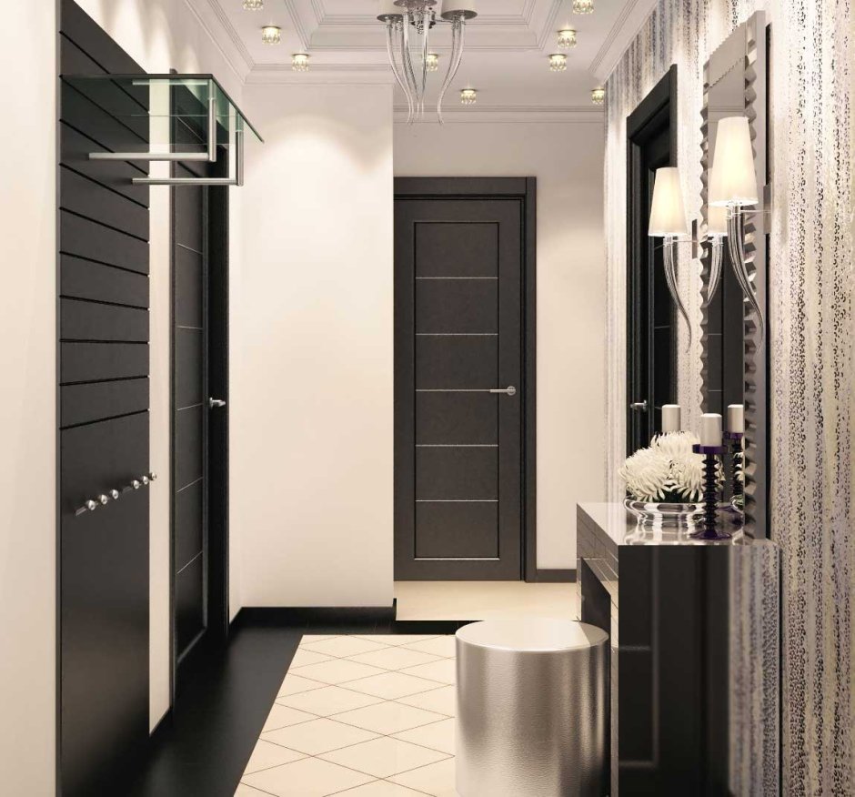 Прихожая в темном цвете