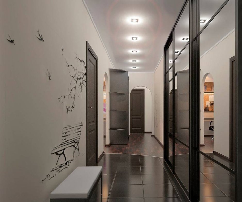 3д панели в маленькой прихожей