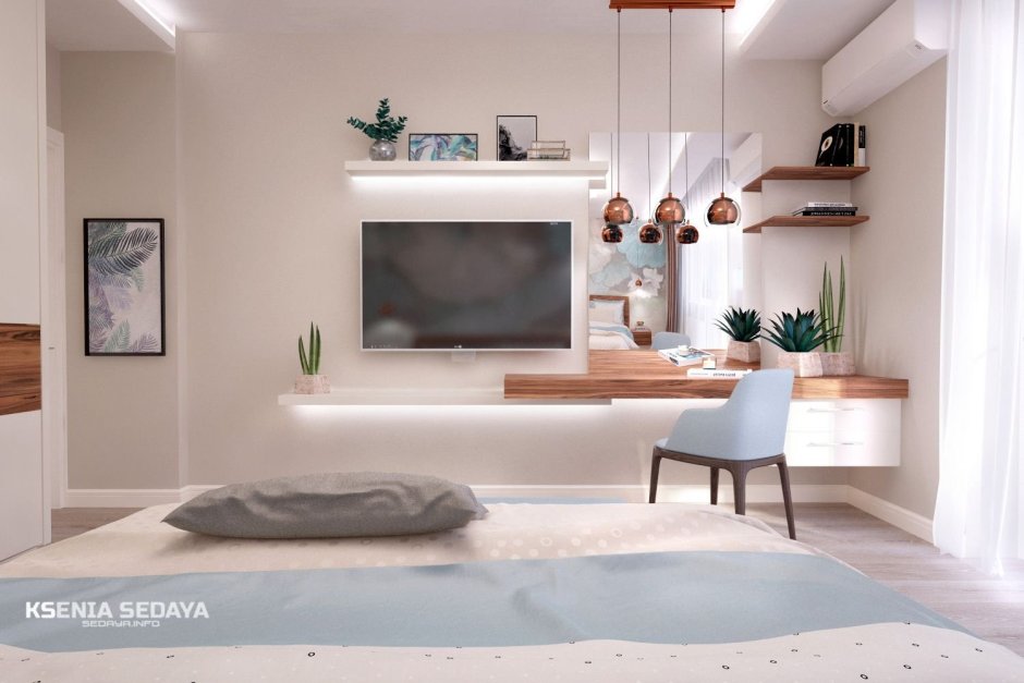 Место под телевизор в спальне