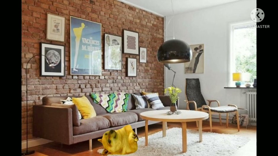 Крашеный кирпич в интерьере