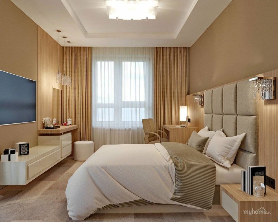 Спальня в пастельных тонах