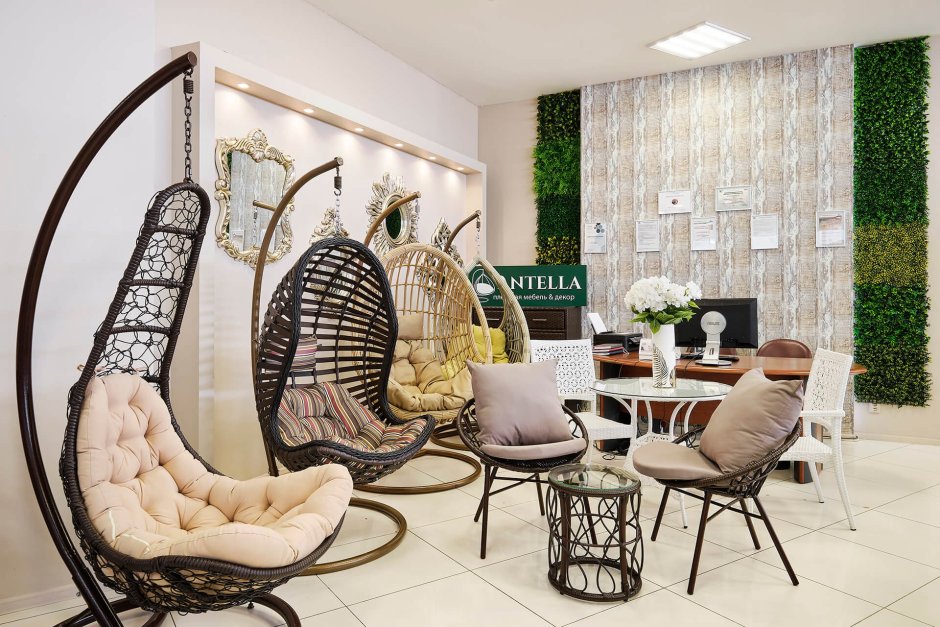 Висячее кресло в интерьере