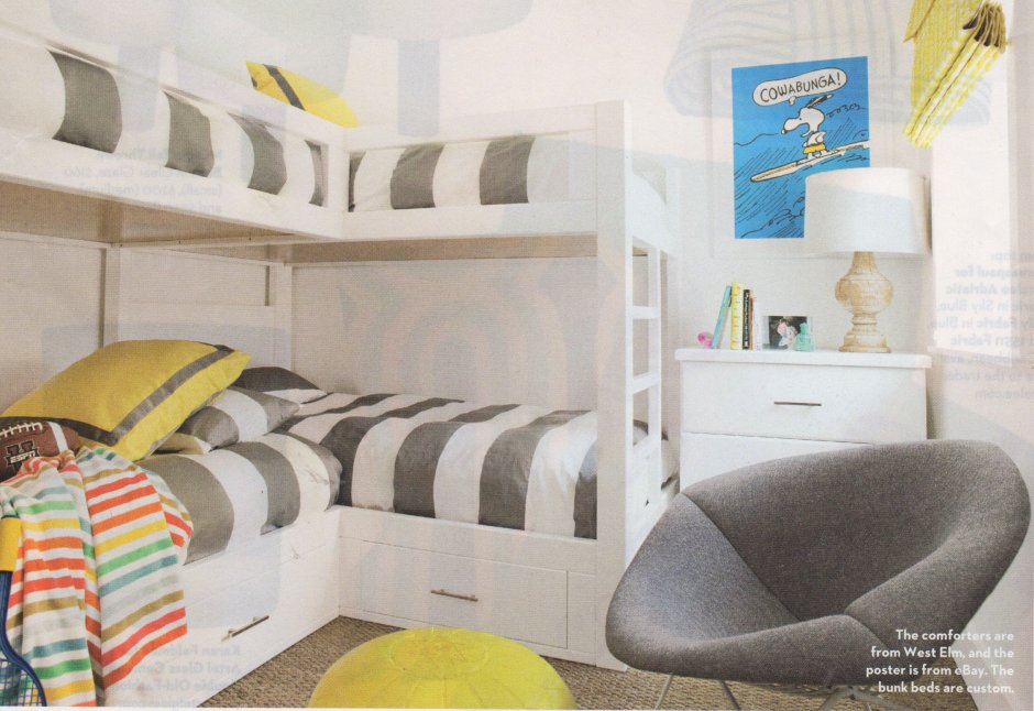 Угловая четырехместная кровать