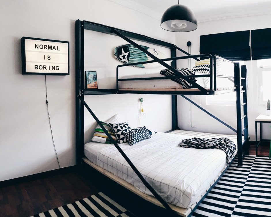 Комната для подростка с двухэтажной кроватью