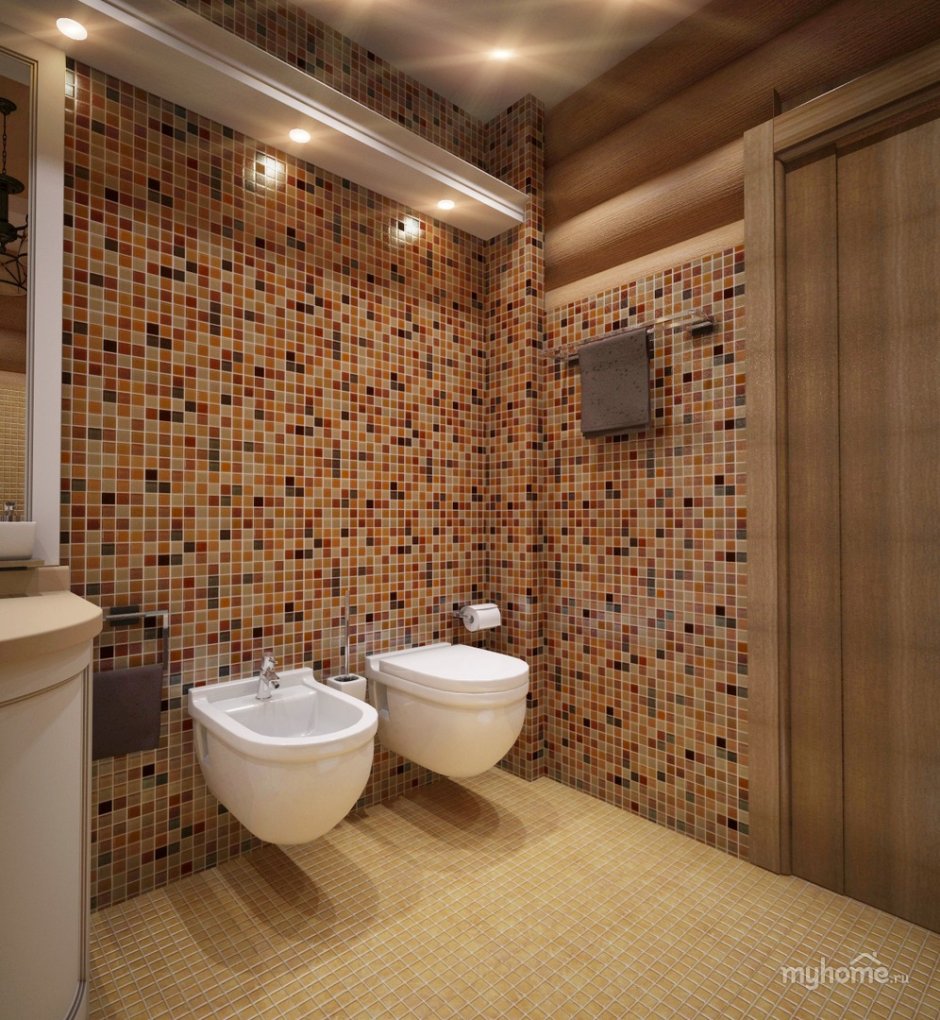 Санузел под лестницей