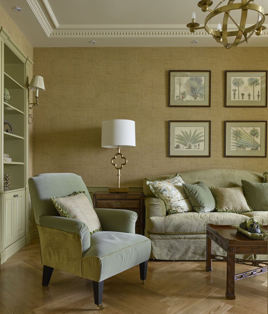 Спальня в оливковом цвете