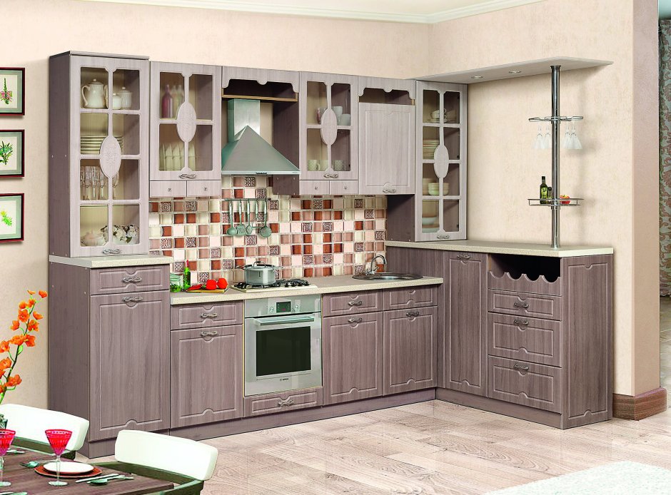 Аджио кухонный гарнитур бариста МДФ 2100 жемчуг