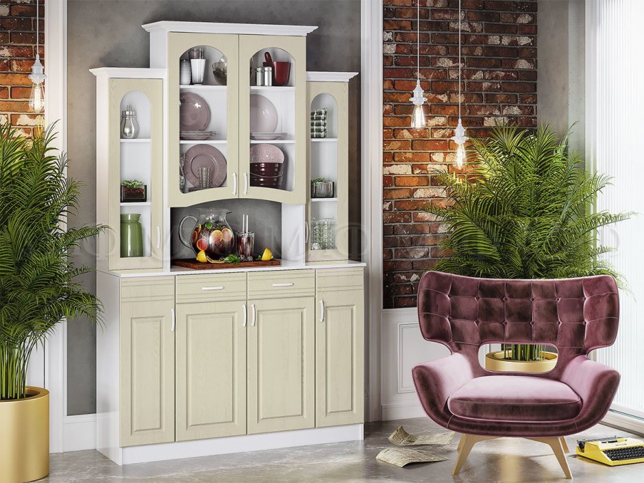 Буфет Констанция 4-х СТВ белый матовый