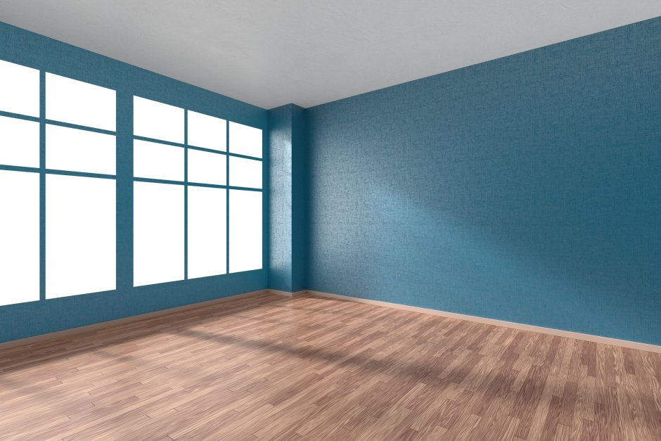 Пустая синяя комната