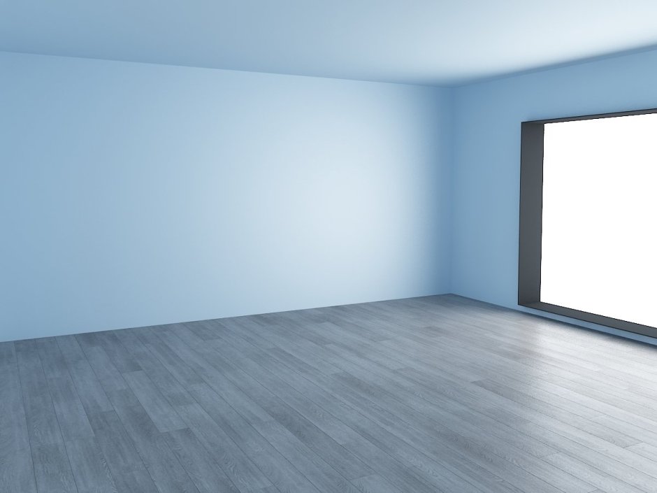 Голубая комната пустая