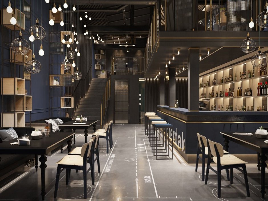 Лофт интерьер ресторана