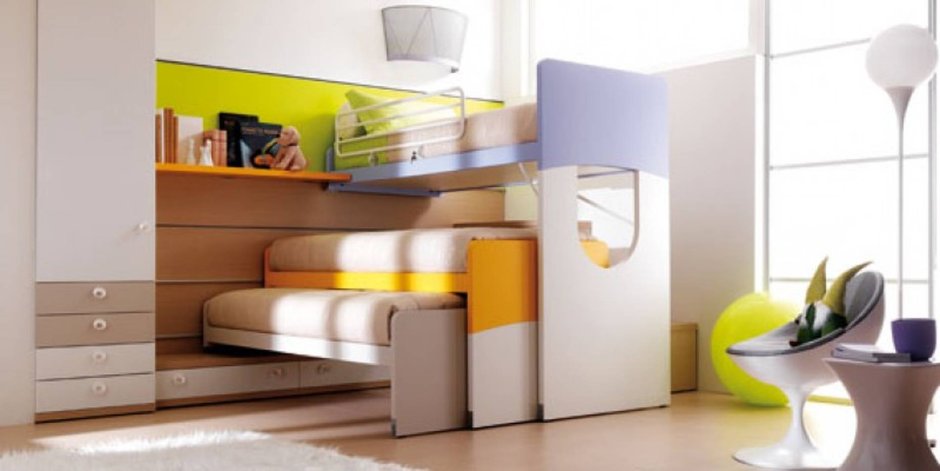 Двухъярусная кровать трансформер для двоих детей